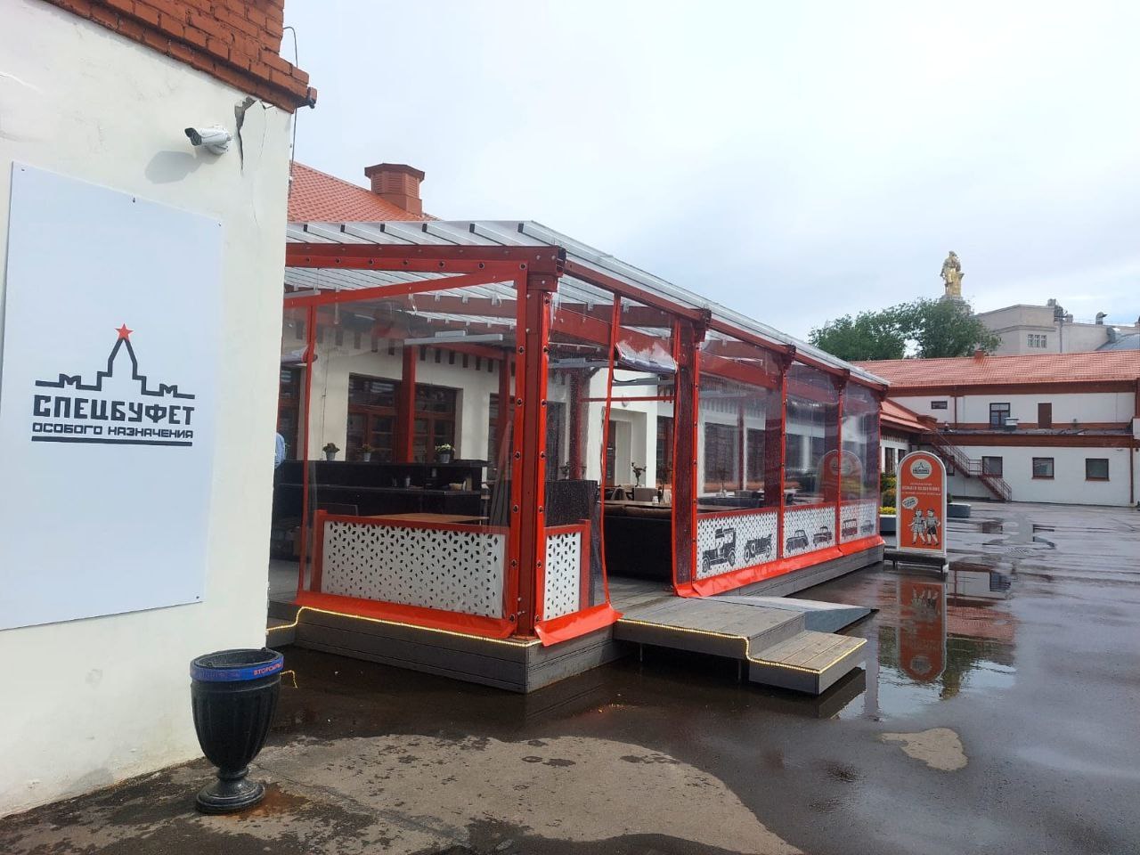 ПВХ шторы для летней террасы кафе в посёлке Михнево